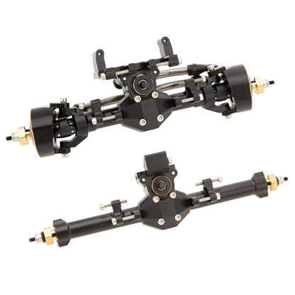 MEUS Racing Isokinetic 3-Section CVD Front and Rear Axles Maximum Steering Angle 52° Wider +5MM for Axial SCX24 Deadbolt C10 JLU Gladiator Bronco 1/24 RC Crawler Upgrade (Front and Rear- Black) - color: Front and Rear- Black