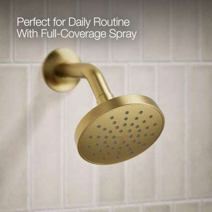 KOHLER TS35322-4G-2MB, Elate Rite-Temp Tub and Shower Trim with Single Function 1.75 GPM Showerhead, Vibrant Brushed Moderne Brass, Efficient Tub and Shower Combo, Finish - color: Vibrant Brushed Moderne Brass, size: 1.75 GPM