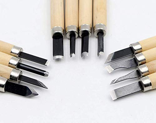 Wood Carving, 12 Carving Tools Set With Knife Stone & Carrying pouch - Perfect Knife Kit for Beginner