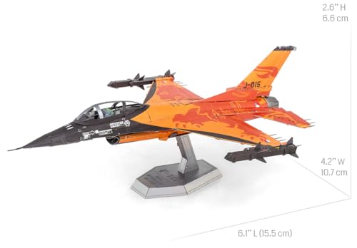 Metal Earth F-16 Royal Netherlands Orange Lion 3D Metal Model Kit Fascinations
