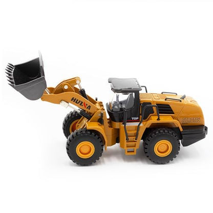 1/60 Wheeled Loader Heavy Duty Construction Metal Bulldozer, Loder Vehicle Toys for Kids, Outdoor Sandbox Car Toys, Birthday Gift Toddler Boy Kid - color: Loader -1813-1/60
