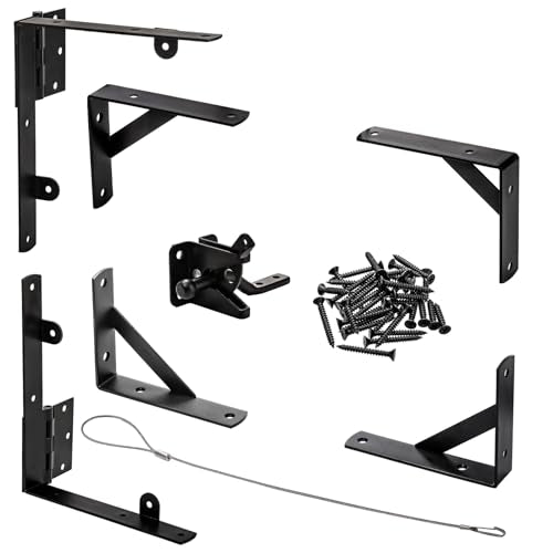 ZENFUN Anti Sag Gate Frame Kit, Gate Corner Bracket, Heavy Duty Brace Gate Hardware with Hinge and Gate, Wooden Fences-No Sag Gate Corner Brace Bracket for Doors, Corral Gates, Wood Windows
