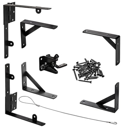 ZENFUN Anti Sag Gate Frame Kit, Gate Corner Bracket, Heavy Duty Brace Gate Hardware with Hinge and Gate, Wooden Fences-No Sag Gate Corner Brace Bracket for Doors, Corral Gates, Wood Windows