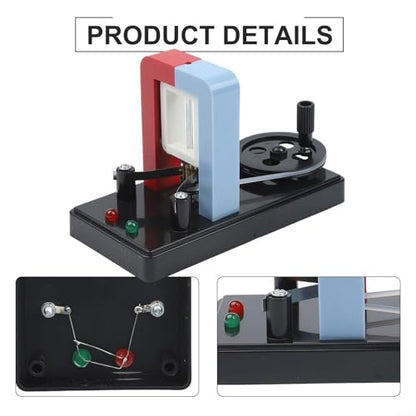 Hand Crank DC Generator Physics Education Tool With Dual LED Indicators For Faraday Experiment, Electric Motor Kit Classroom Science Lab