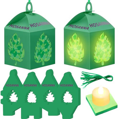 Simgoing 12 Sets Palm Sunday Craft Easter Tissue Paper Lantern Craft - style: Easter Palm