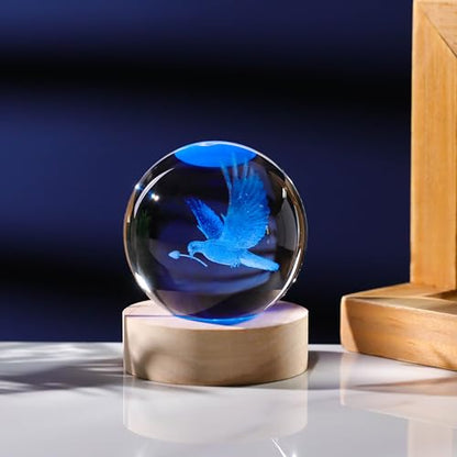 3D Dove Gifts for Women - Crystals Ball 60mm Glass Animals Figurine - Birthday Gift for Best Friend, Lovers Keepsake Paperweight - style: Dove