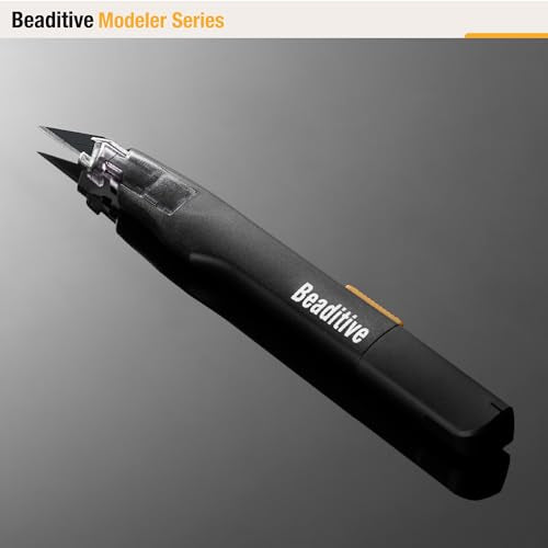 Beaditive High Precision Detail Craft Knife with 10 Blades - 30 Degree Blade Utility Knife - Art, Craft, Model Making (1 Black Knife, 10 Black Blades) - style: 1 Black Knife, 10 Black Blades