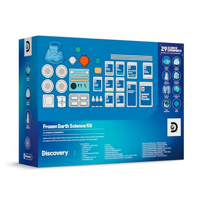Discovery Frozen Earth Science Kit for Kids| 29 Science Experiments| Grow Crystals, Instant Snow, Snowflake Slime, Frozen Volcano| STEM Chemistry Activity Set| Educational Learning Toy| Gift Ages 8+