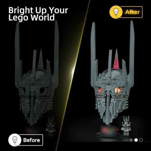 YEABRICKS LED Light for Lego-11373 Icons The Lord of the Rings: Sauron's Helmet Building Blocks Model (Building Set NOT Included) - style: Only Light Sauron's Helmet