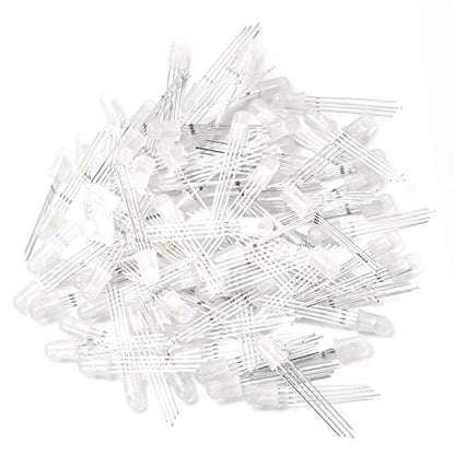 CHANZON 100 pcs 5mm RGB Multicolor Diffused LED Diode Lights Common Anode - color: L) Rgb (Common Anode) (100pcs)