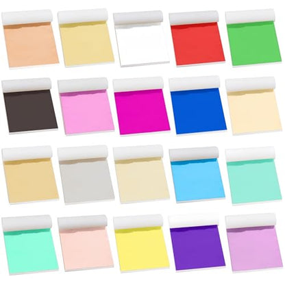 KINNO Gold Leaf Sheets 200 PCS 20 Colors Metal Foil 3.15 x 3.35 Inches - color: 20colors-200pcs-3.15”