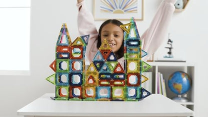 Discovery 100-Piece 3D Magnetic Tiles Set, Educational STEM Kids Toys, Ages 4+, Construction Building Block Creativity Kit, Engineering Development