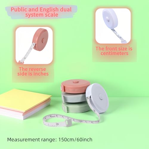 Retractable Measuring Tape Set,4-Pack Soft Tape Measure/Auto-Retracting, 60" 150cm Flexible Sewing Tailor Tape, Body Measuring Tape for Body & Fabric, Dual Scale with Inches & Centimeters