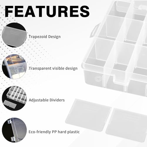 OALCQ 36 Grids Bead Organizer Box Tackle Box Organizers and Storage Rock Collection Boxes Plastic Organizer Boxes - size: 36 grids