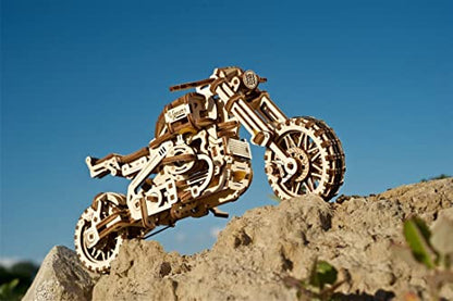 UGEARS Bundle Motorcycle with Sidecar and Dragster Car Model Kit - Top Fuel Dragster Model Kits 3D Puzzle with Powerful Spring Motor - Drag Racing Model Car Kits 3D Puzzles for Self-Assembly