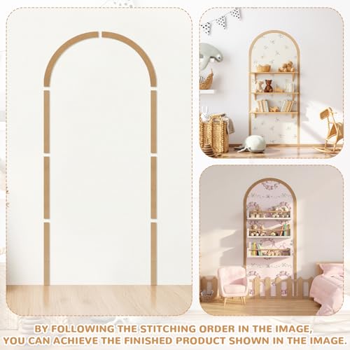 Novabright Arch Wood Molding 47 x 22 Inch, Arch Unfinished Trim - size: 47 x 22 Inc, style: Arch