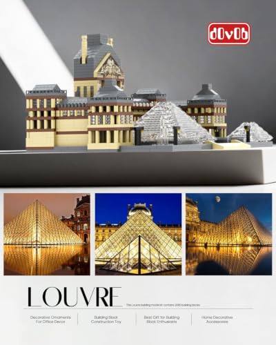 dOvOb Architecture Louvre Micro Building Blocks Set（2885PCS） - World Famous Architectural Model Toys Gifts for Kid and Adult