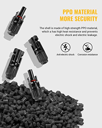 BougeRV 44PCS Solar Connector with Spanners IP67 Waterproof Solar Panel Cable Connectors Male/Female 22Pairs(10AWG) - size: 22 Pairs 10AWG Male/Female & 1 pair of spanners
