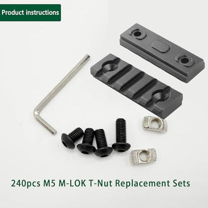 240 pcs M5 T Nut Screws Kit for 2020 2040 2080 Aluminum Extrusion, 120 pcs Black M5x8/10/12/14mm Hexagon Socket Screws and 120 pcs M5 Drop in T-Nuts with 1 pcs Hex Wrench - style: 240pcs 20 Series Screws Kit Black B