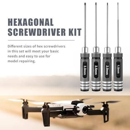 RC Hex ScrewDriver Set - 4pcs 1.5mm 2.0mm 2.5mm 3.0mm RC Tool Kit