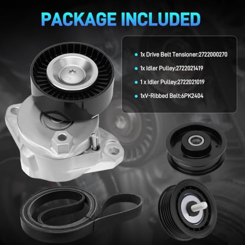 Serpentine Belt Tensioner & Idler Pulley Kit Compatible with Mercedes-Benz