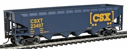 Walthers Trainline Offset Hopper-Ready to Run-CSX Transportation (Blue, Yellow; Boxcar Logo) 931-1425 HO Scale Model Railroad - Freight Model - style: Offset Hopper