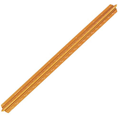 12" Architectural Scale Ruler Aluminum Architect Scale Ruler, Golden - color: Golden