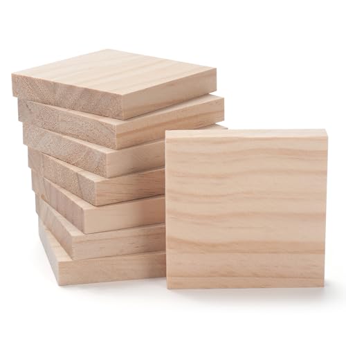 3″ X 3″ Wood Squares Wooden Blocks for Crafts 1/2″ Thick, 8 PCS Blank Wood Blocks Planks Pieces for Crafting, Unfinished Wooden Boards Panels for Paintings, DIY Signs, Woodworking - size: 3″x3″x1/2″ - 8PCS