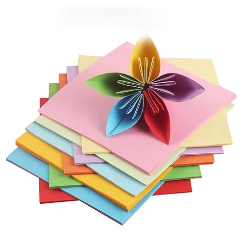 Origami Paper 100 Sheets 10 x 10 Inch Double Sided Color Paper - color: Red