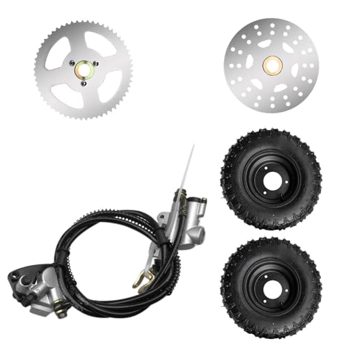 6" Go Kart Axle Kit, 740MM Rear Axle Kit with 2 Wheels, Tires, Rim, Brake Assembly and T8F Chain, DIY Live Axle Kit for Go Kart, Quads, Trike, Drift Bikes