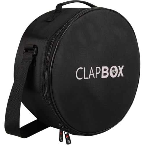 Clapbox Travel Cajembe Drum Birch Wood (H:6" W:12" L:12") - Included is a Padded Bag and Strap | With a Snare Adjusting Feature for Versatility | Most Popular Drum Circle Instrument (Travel Cajembe)