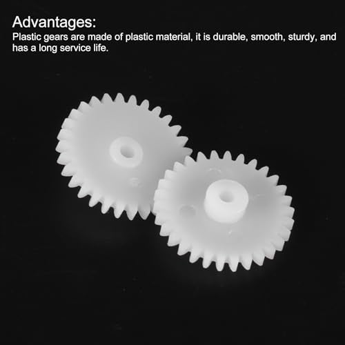 MECCANIXITY 10 Pcs Plastic Gears 30 Teeth Plastic Motor Gear Model 302A Reduction Gear for RC Car Model DIY Robot (White, Module 0.5) - style: 30 Teeth