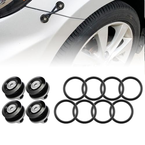 JDM Bumper Quick Release Fastener Kit 4-Piece Black - color: Black
