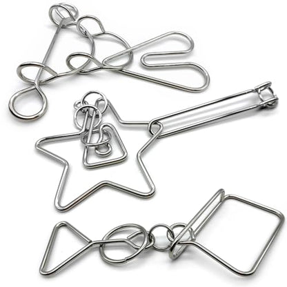 Zooshine 3Pcs Large Size Hard Metal Puzzles Brain Teaser for Adults Kids