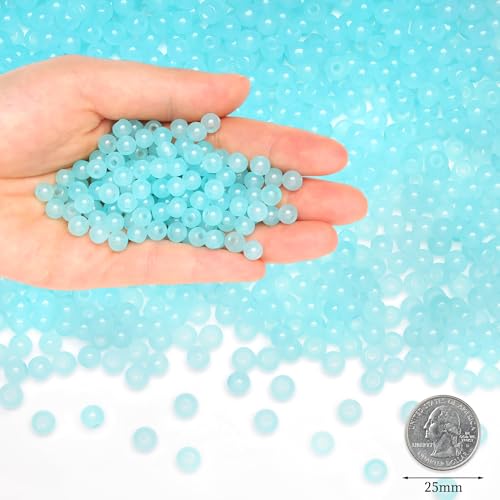 500Pcs Light Blue Glass Beads for Bracelets Necklace - color: Light Blue
