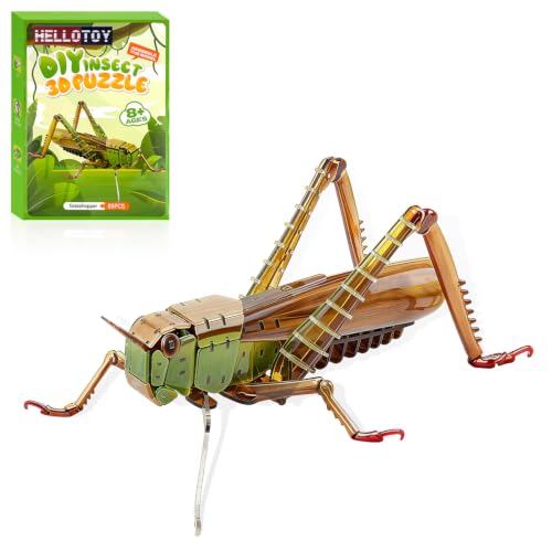3D Acrylic Insect Puzzle DIY Bug Model Kit Animal STEM Gift - color: Grasshopper