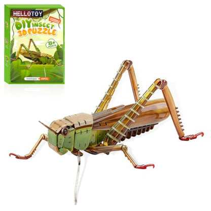 3D Acrylic Insect Puzzle DIY Bug Model Kit Animal STEM Gift - color: Grasshopper