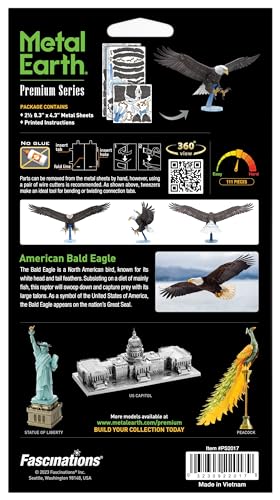 Metal Earth Premium Series American Bald Eagle 3D Metal Model Kit Fascinations - style: Bald Eagle