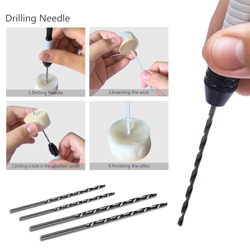 Candle Making Tools for Punching Holes and Inserting Wicks, Candle Making Kit for Adult Beginners Including Wick Needle with Hook and Large Eye, Perfect to Silicone Molds with No Holes for Wicks - color: White, style: 11 PCS