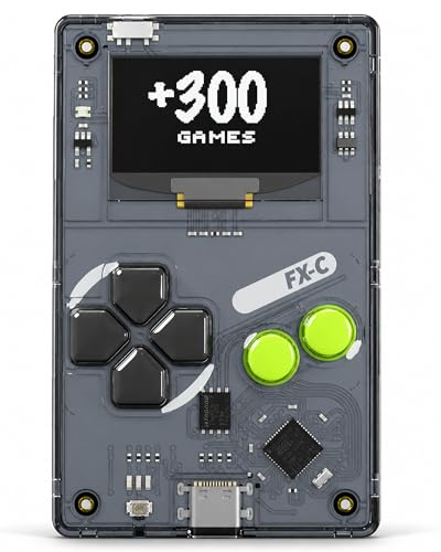 Arduboy FX-C Programmable Open Source 8-Bit Retro Handheld Game Console - 300+ Preloaded Classic Games, STEM Coding Board, USB-C Multiplayer, Credit Card Size Pocket Retro Gaming Device