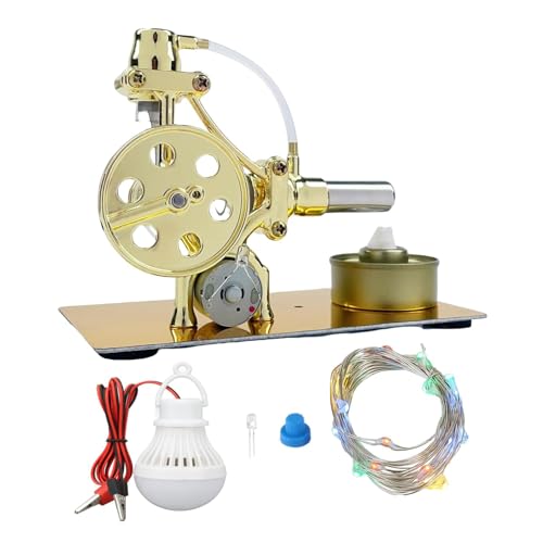 MagicTech Hot Air Stirling Engine Motor Metal Physics Electricity Power Cylinder Education Model JY44 - size: 6.3 x 3.43 x 4.72 Inch