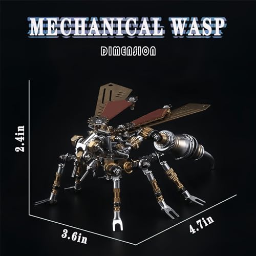 3D Metal wasp Puzzle, Punk Insect Metal Model, 3D Puzzle Mechanical wasp Building Blocks, Fun DIY Assembly, high-end Men's Gifts. - color: Mechanical Wasp