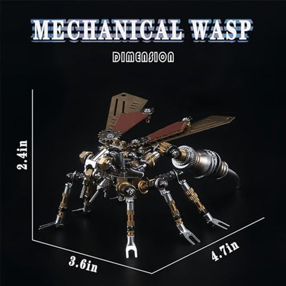 3D Metal wasp Puzzle, Punk Insect Metal Model, 3D Puzzle Mechanical wasp Building Blocks, Fun DIY Assembly, high-end Men's Gifts. - color: Mechanical Wasp