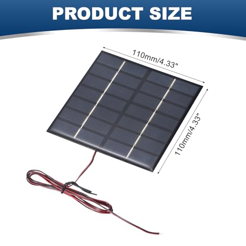 MECCANIXITY 7V 1.47W 210mA Mini Solar Panels with Cable 110 x 110mm - size: 110 x 110mm