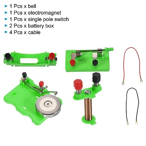 PATIKIL Physical Experiment Set, 2Set Electric Bell Magnetism Experiment Kits Switch Electromagnet Labs Induction Circuit for Educational Teaching