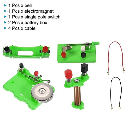 PATIKIL Physical Experiment Set, 2Set Electric Bell Magnetism Experiment Kits Switch Electromagnet Labs Induction Circuit for Educational Teaching