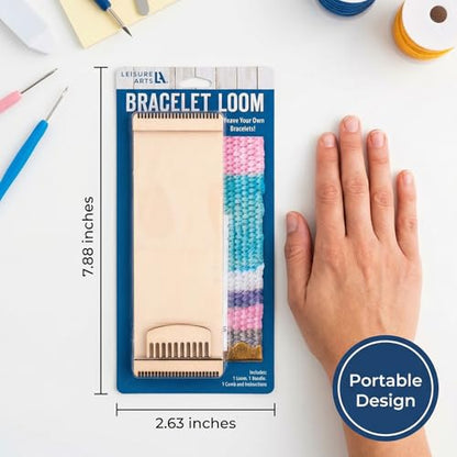 LEISURE ARTS Loom Bracelet Weaving, Bracelet Maker, Weaving Loom, Bead Loom, Bracelet Making Kit String, Weaving Kit, Beading Loom, Friendship Bracelet Making Kit, Weaving Loom for Adults (Pack of 2) - size: 9.89 x 5.01 x 0.45 inches (Pack of 2)