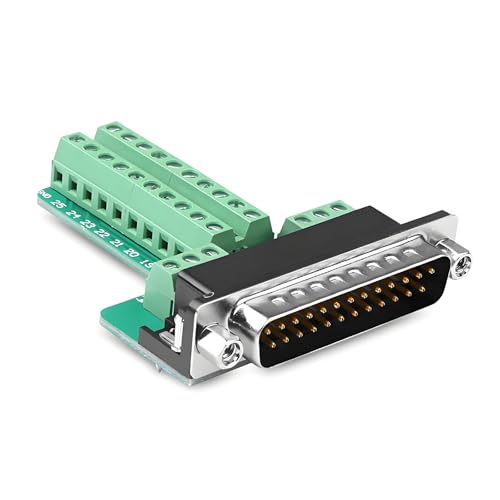 4PCS DB25 Male Solderless Breakout Connector with Case Long Bolts Tail Pipe - style: Male