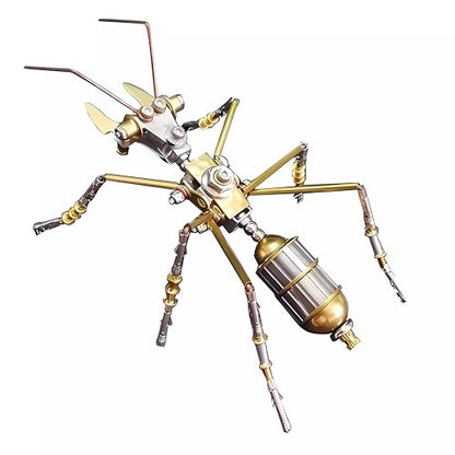 3D Steampunk Mechanical Insect Ant Puzzle Kit - DIY Metal Assembly Model for Adults 160+ Pcs 3-Star Difficulty STEM Craft Unique Desktop Decor Gift for Men Hobbyists (Ant B) - style: Ant B