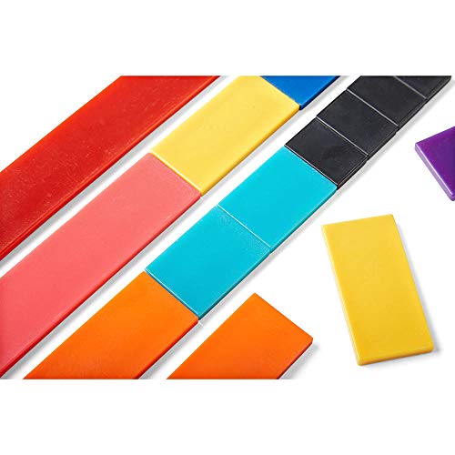 hand2mind Plastic Blank Rainbow Fraction Tiles, Set of 51